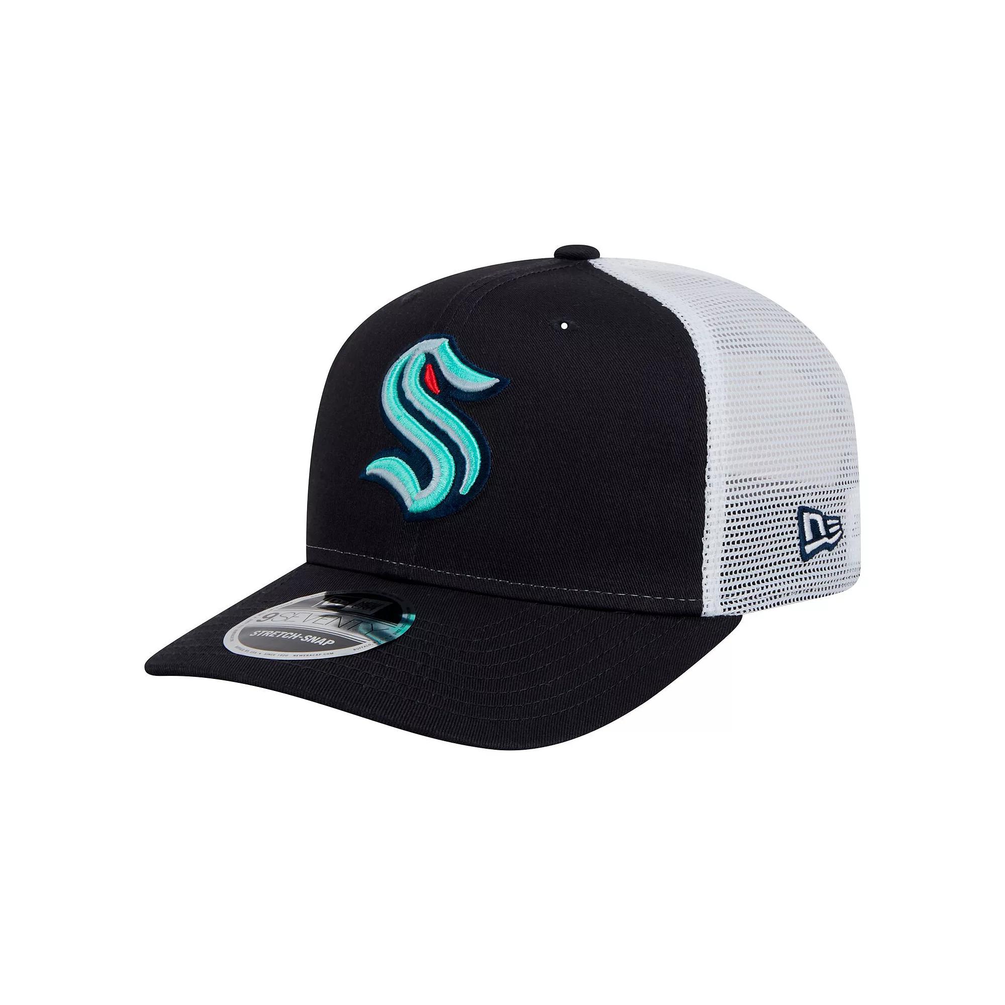 Men's New Era Deep Sea Blue Seattle Kraken Core Trucker 9SEVENTY Stretch-Snap Hat, Krk Blue Product Image