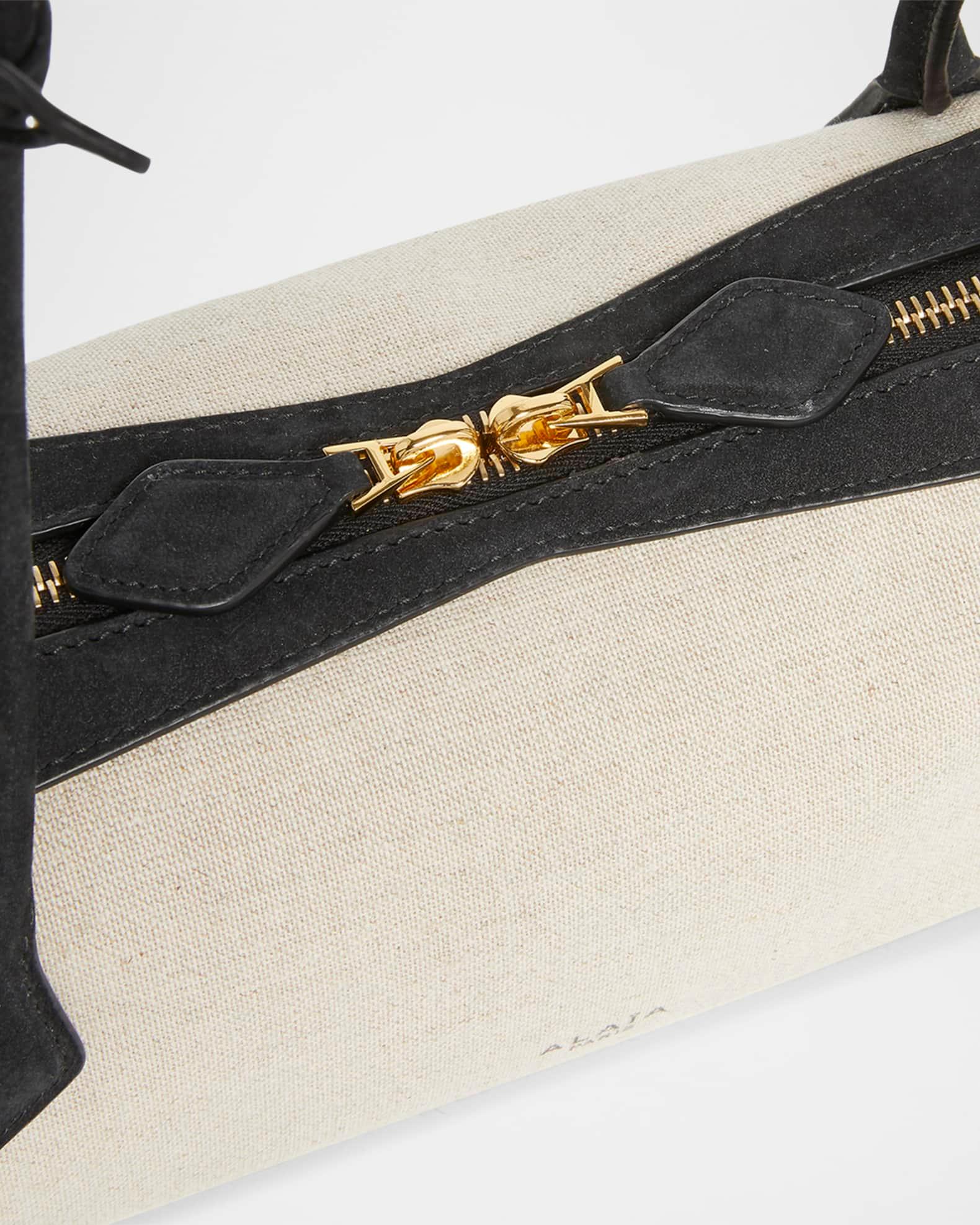 Le Teckel Medium Shoulder Bag in Canvas and Leather Product Image