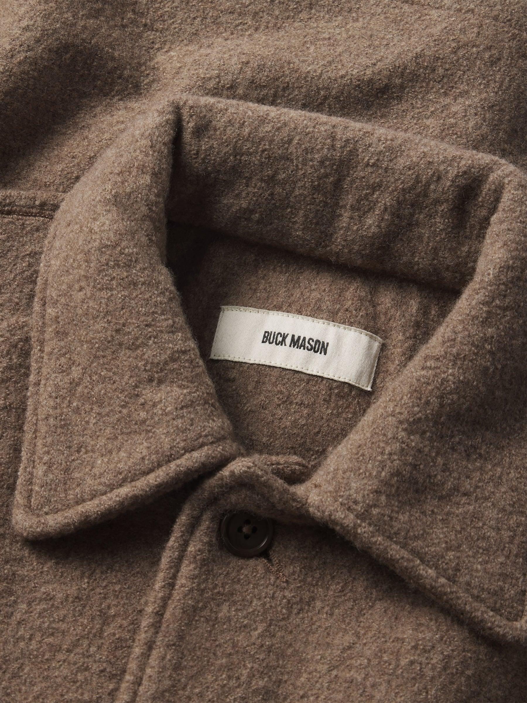 Marled Deep Khaki Felted Field Shirt Product Image