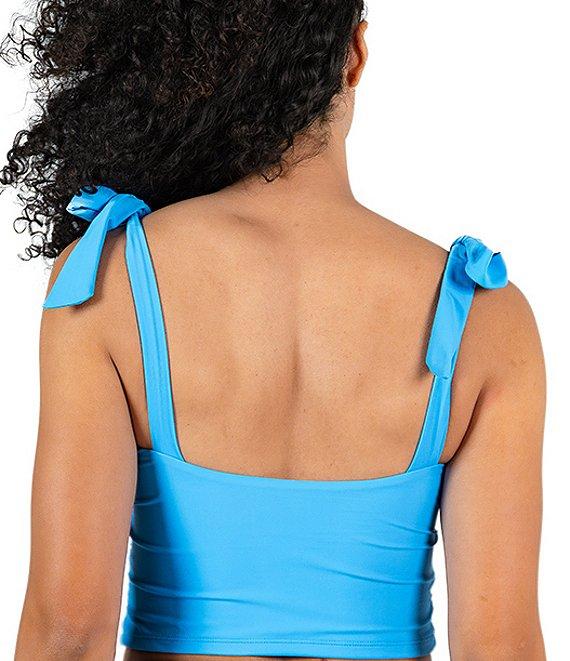 Janela Bay Blue High Waist Tie Front Swim Bottom Product Image