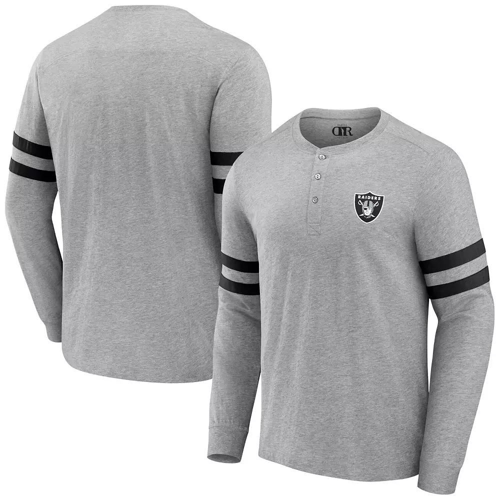 Men's NFL x Darius Rucker Collection by Fanatics Heather Gray New Orleans Saints Henley Long Sleeve T-Shirt,  Product Image