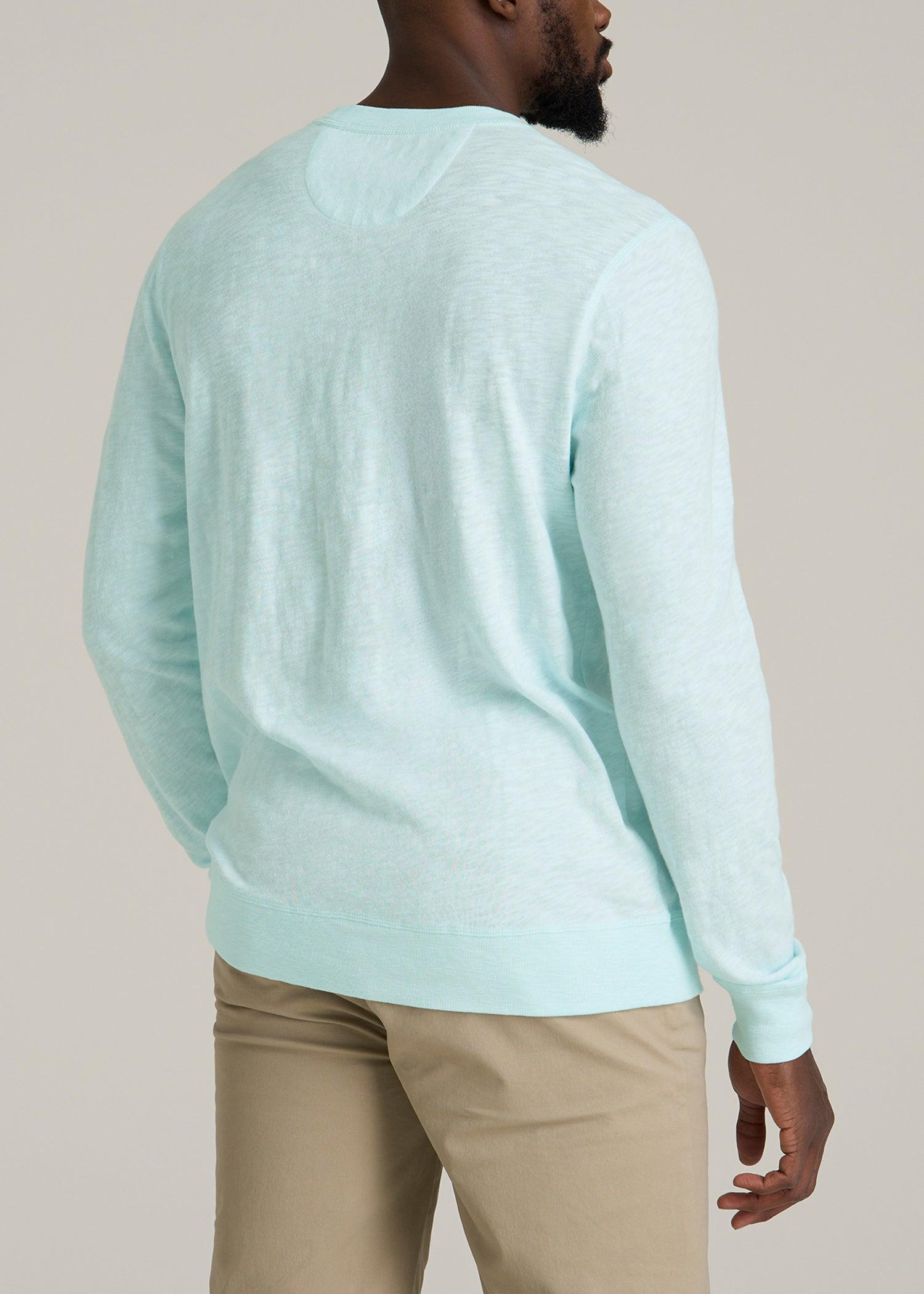 Sunwashed Slub Crewneck for Tall Men in Saltwater Male Product Image