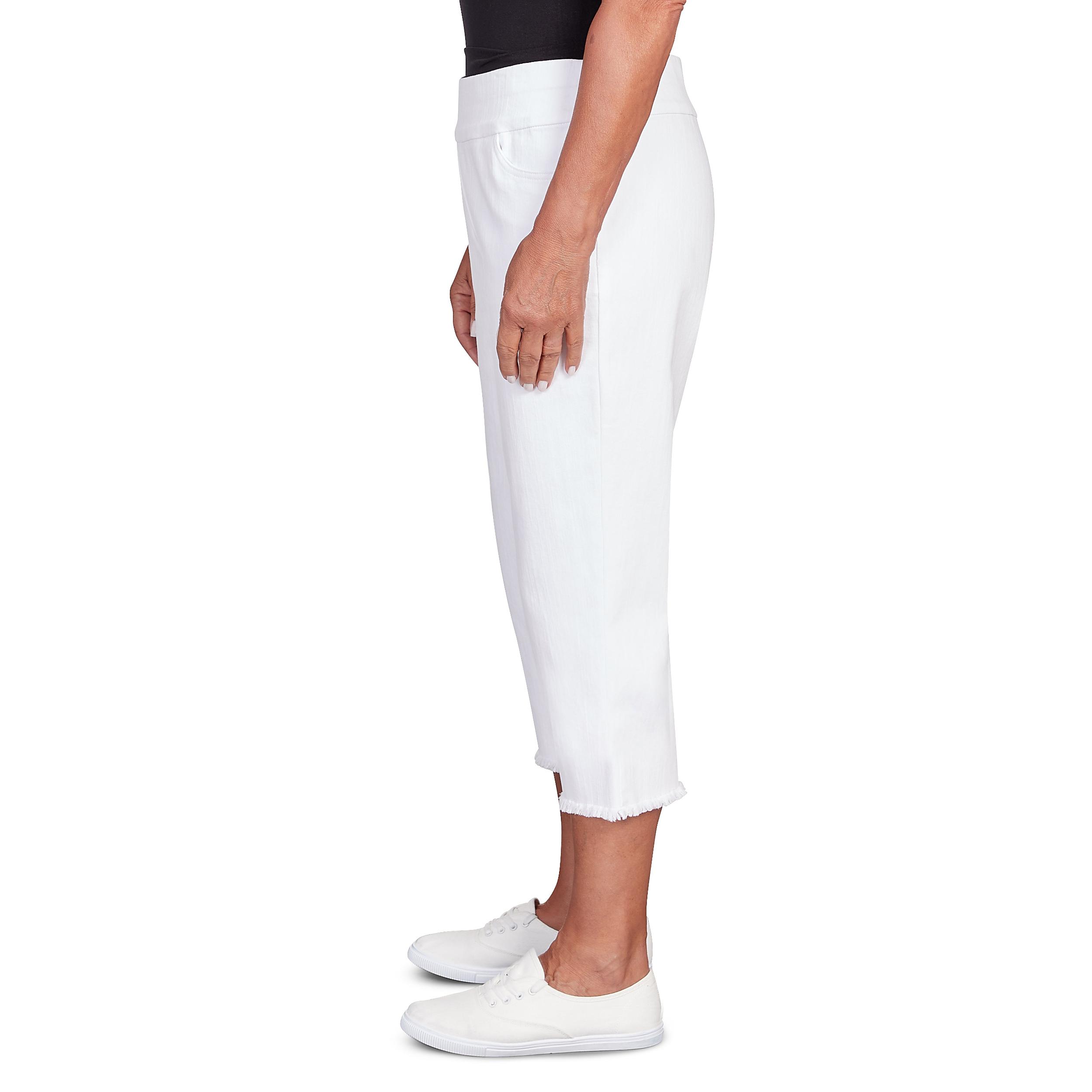 Alfred Dunner Super Stretch Denim Fringe Capri Pant- Petite Product Image