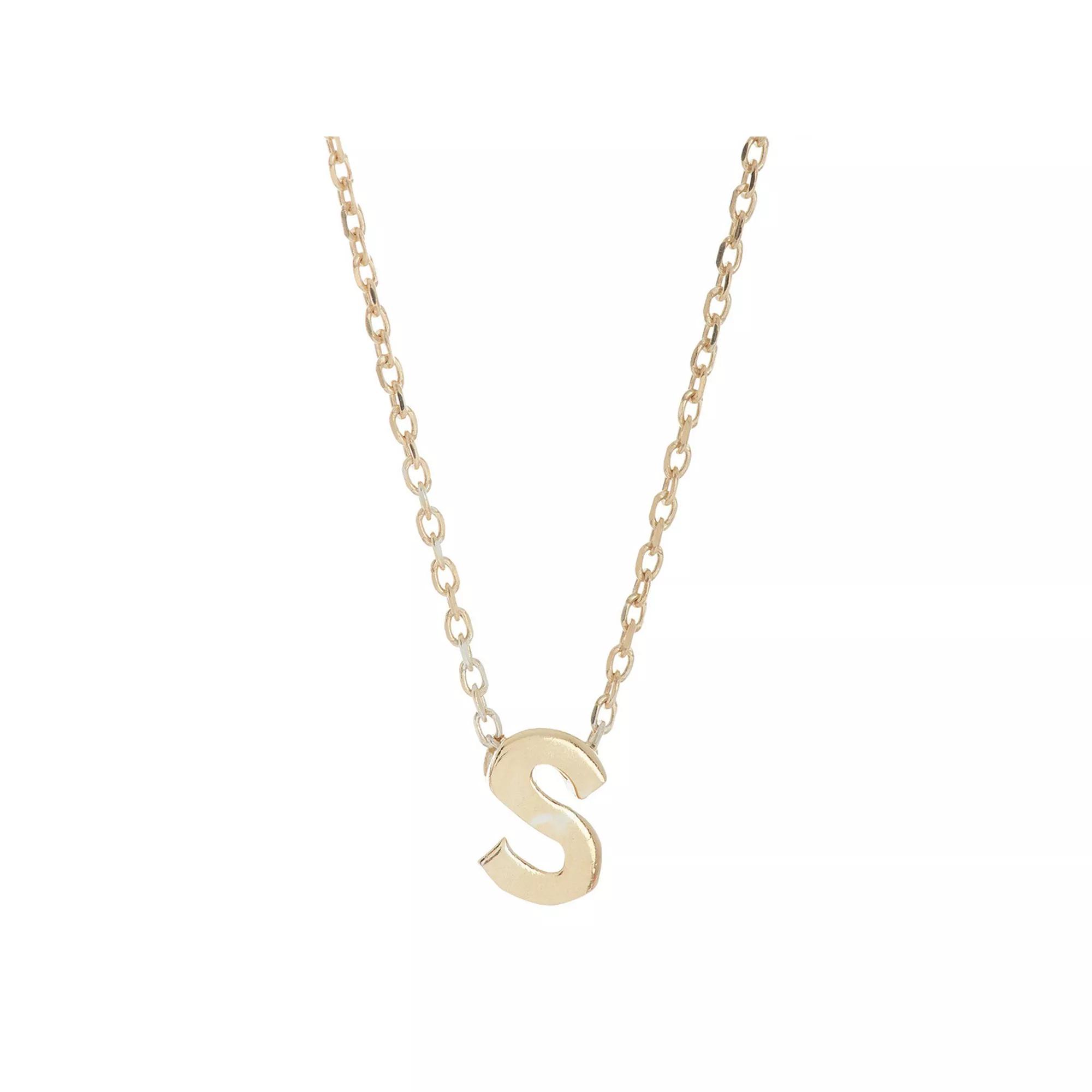 Adornia Mini Initial Pendant Necklace, Women's, Gold Tone H Product Image