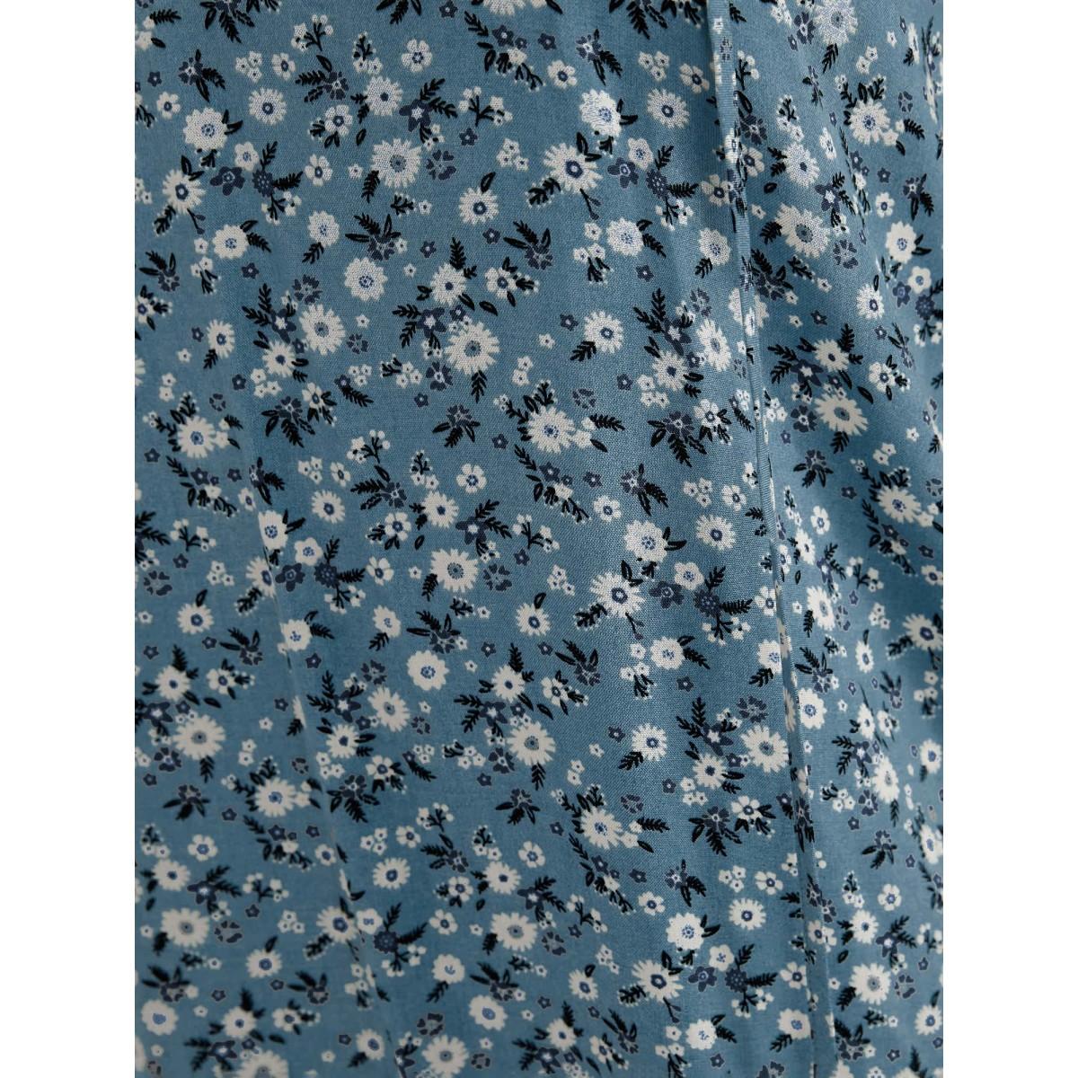 Plus Size Aegean Ditsy Floral Ruffle Sleeve Tie Neck Blouse Women Elegant Short sleeve V-neck Everyday Blouses BloomChic 26/4X Product Image