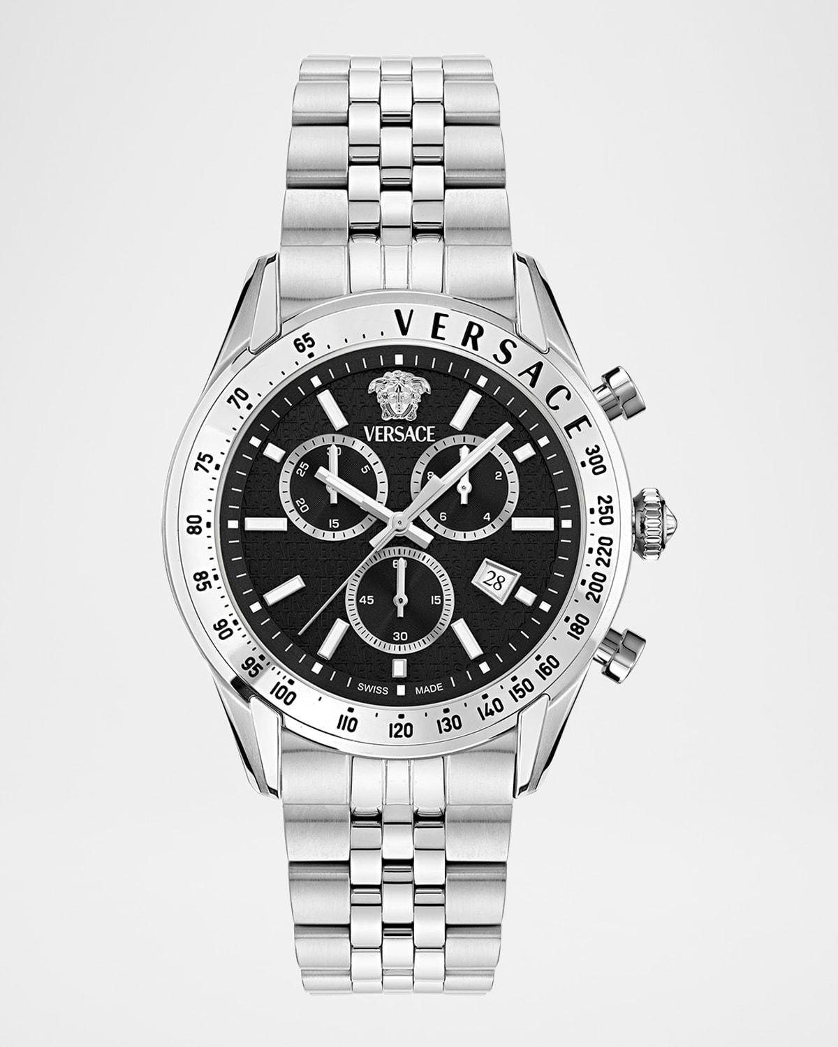 Mens Versace Chrono Master 44mm Stainless Steel Bracelet Watch Product Image
