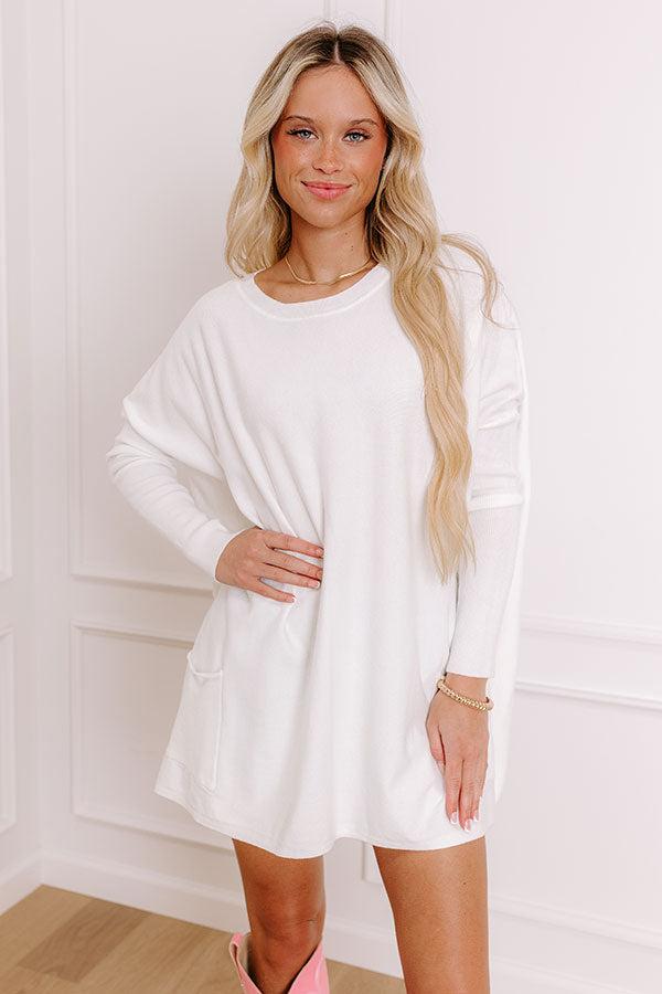 Always Cozy Sweater Top in White Product Image