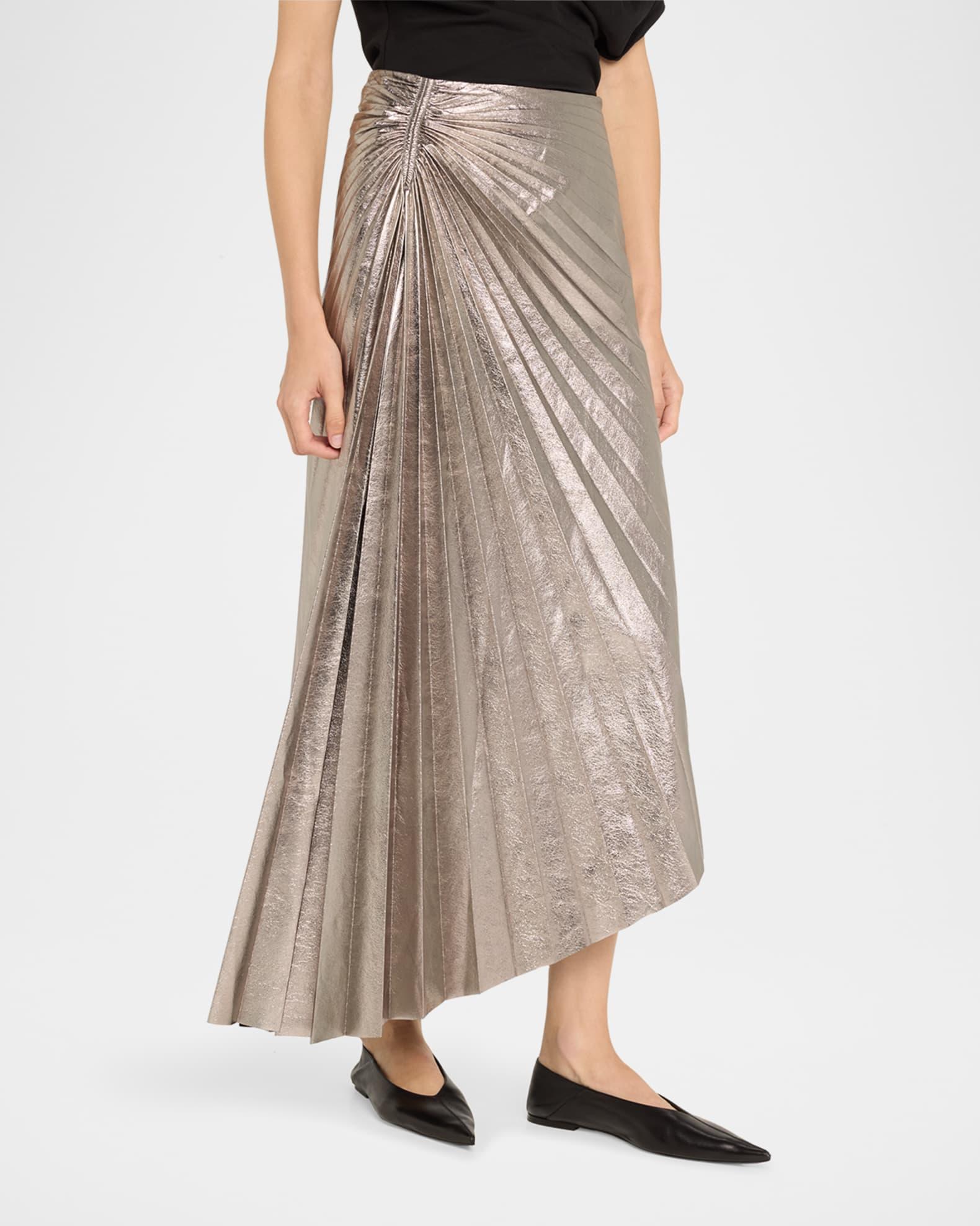 Tracy Metallic Vegan Leather Skirt Product Image