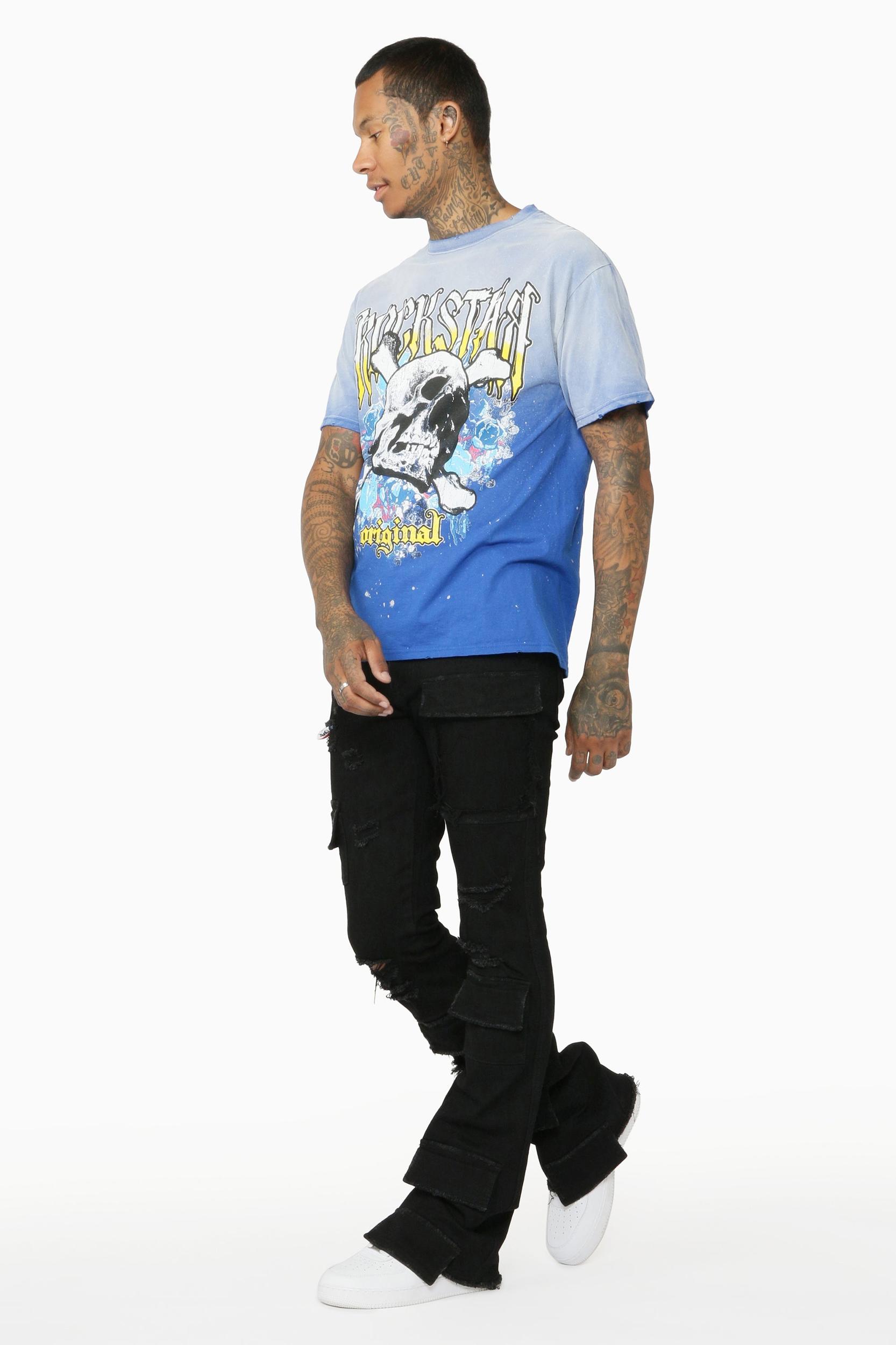 Glenn Black Stacked Flare Jean Male Product Image