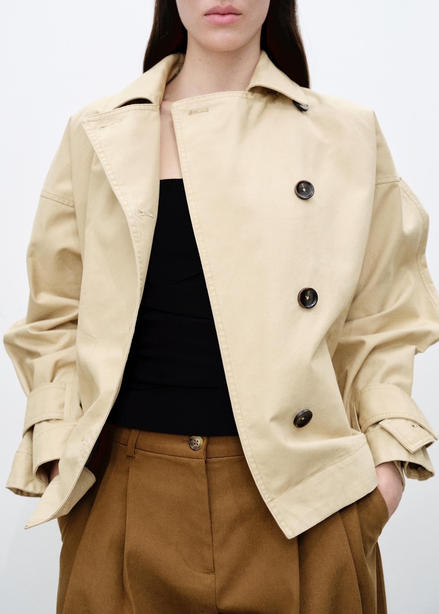 Cotton short trench - Women | MANGO USA Product Image