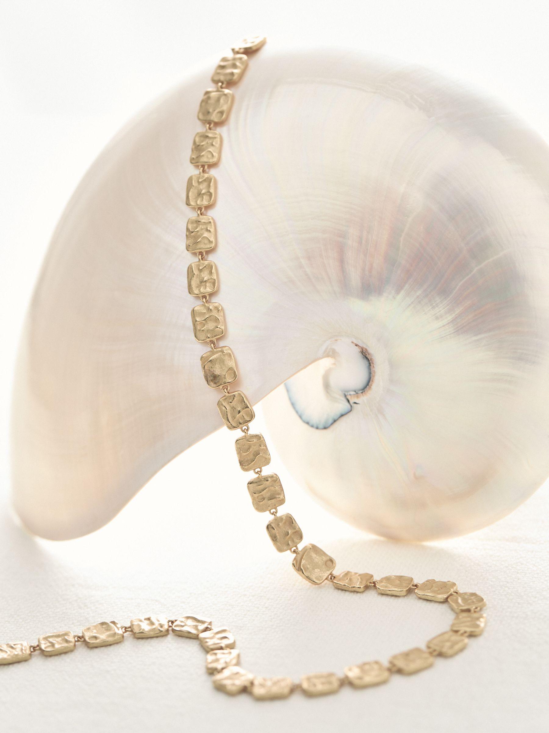 Molten Square Necklace in Gold Tone Product Image