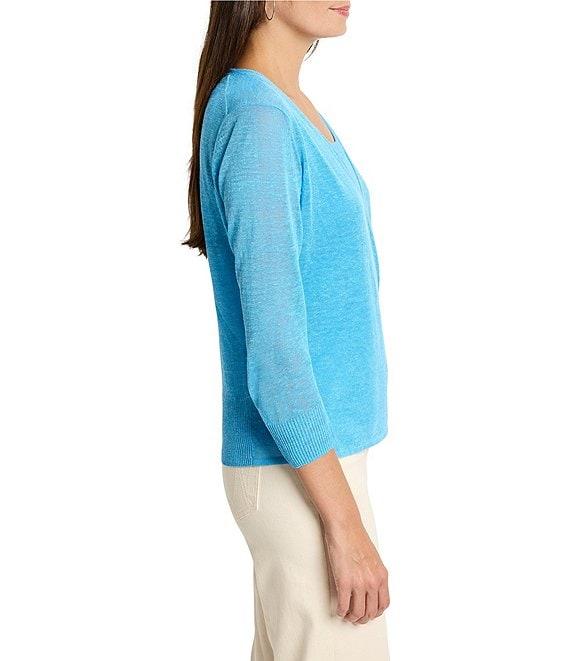 NIC + ZOE 4-Way Knit Open Front 3/4 Sleeve Cardigan Product Image