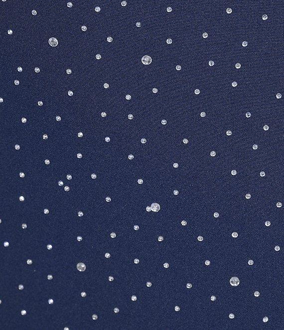 Jump Rhinestone Square Neck Spaghetti Strap Lace Up Back Long Dress Product Image