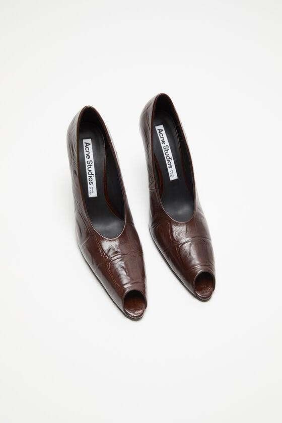 Leather open toe heels Product Image