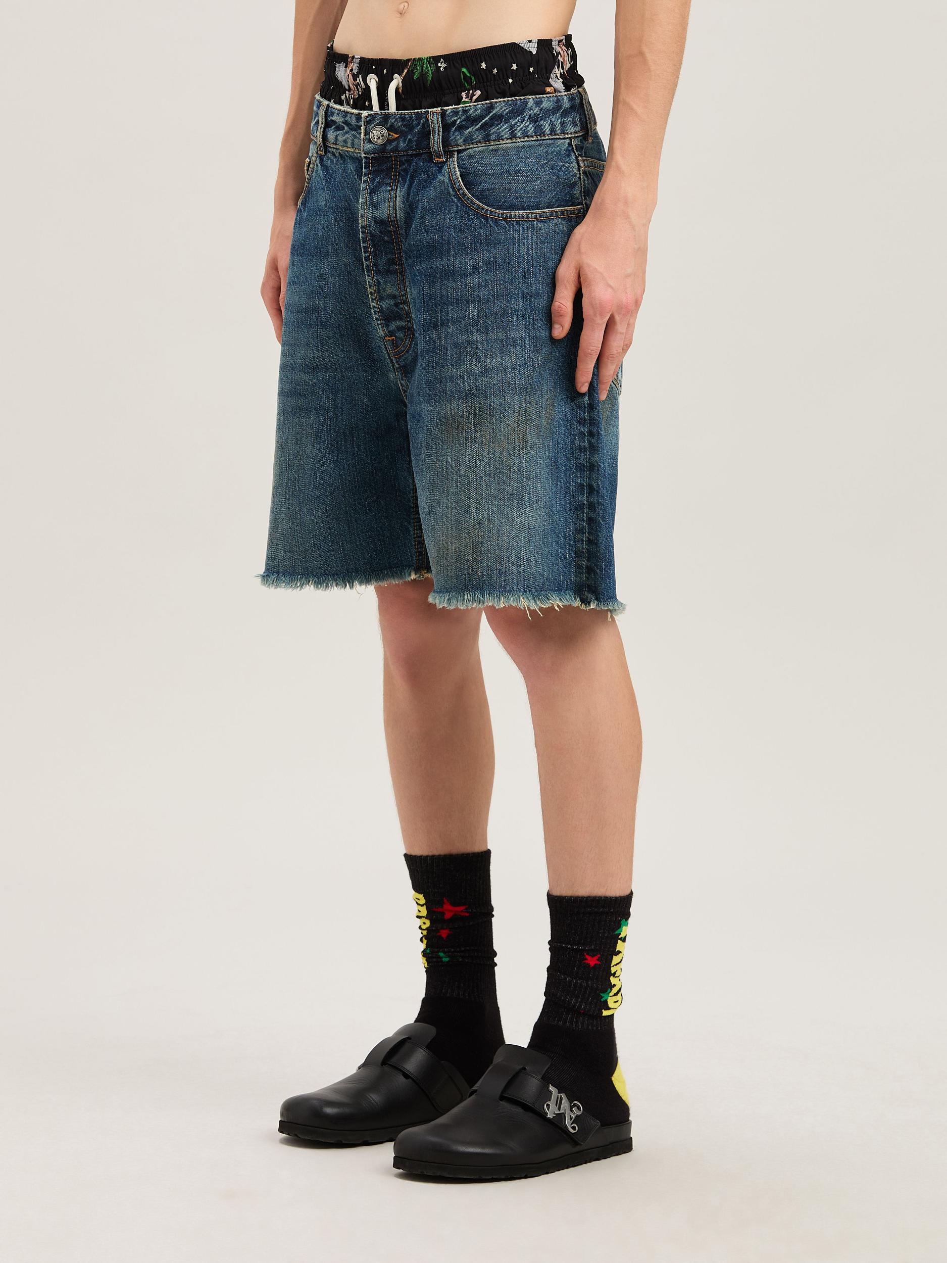 CURVED LOGO DENIM SHORTS BLUE - LIGHT BL Product Image