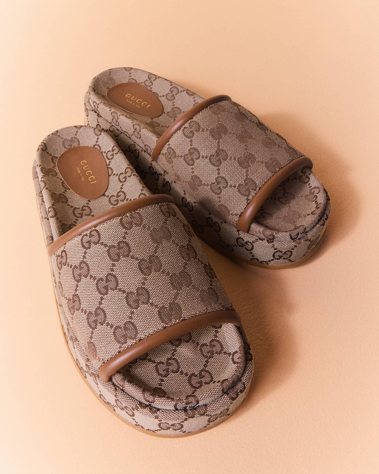 Clarice GG Canvas Platform Slides Product Image