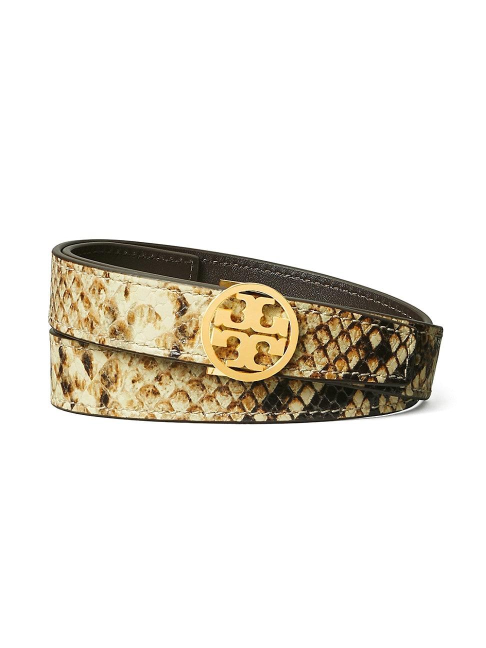 Womens Miller Snake-Embossed Leather Belt Product Image