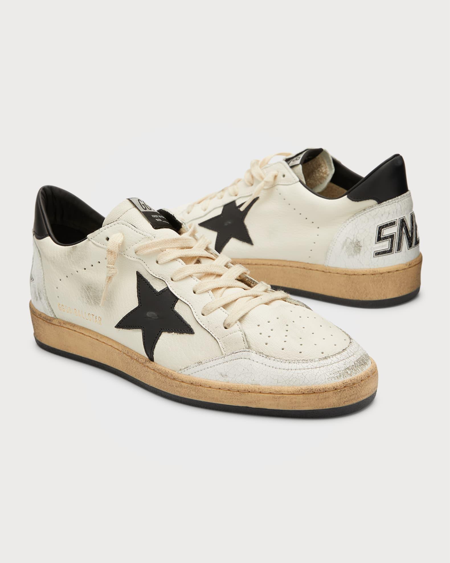 Men's Ball Star Distressed Leather Low-Top Sneakers Product Image