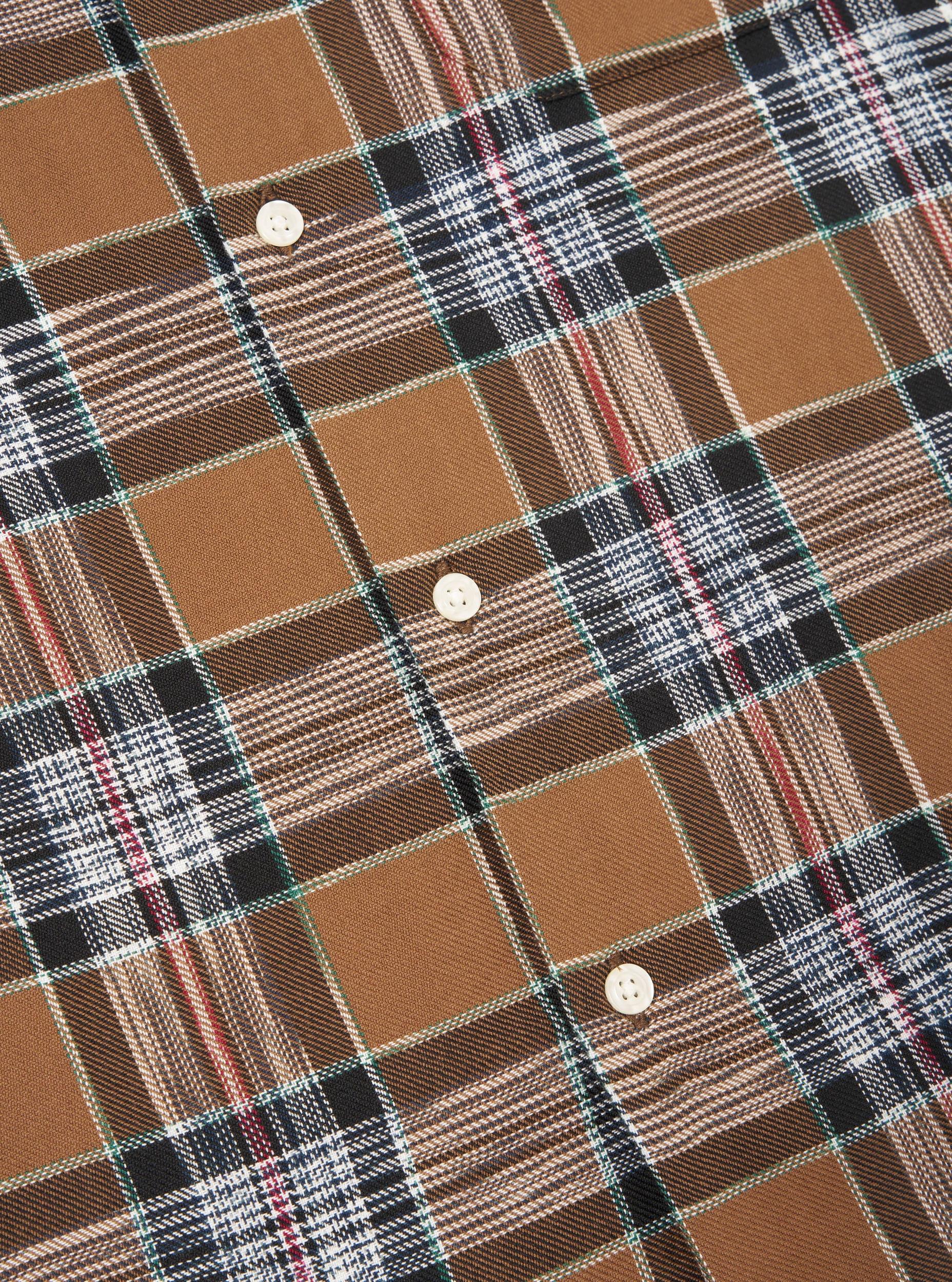 Universal Works Long Pyjama Set in Brown Ikat Twill Check Product Image