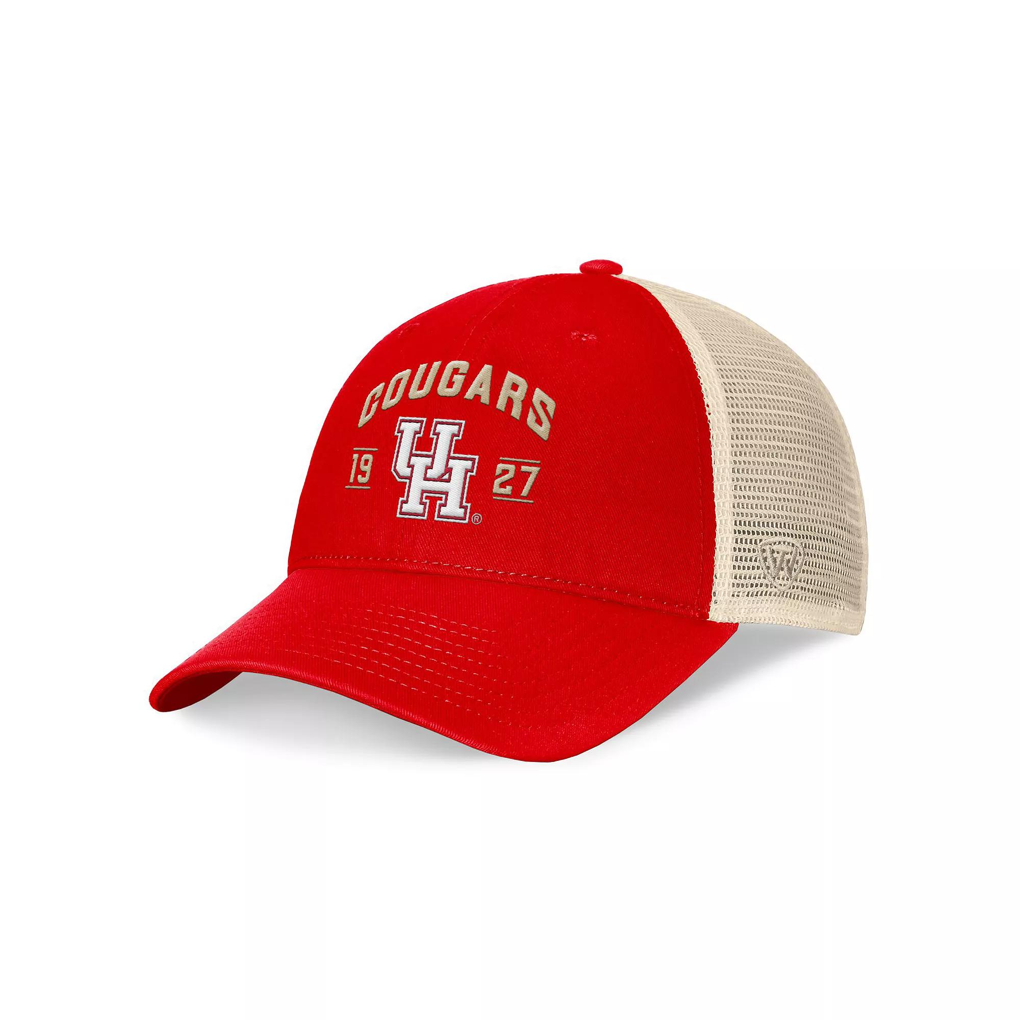 Men's Top of the World Red Houston Cougars Heritage Waylon Trucker Adjustable Hat, Hou Red Product Image