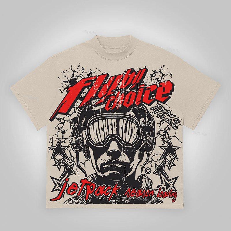Vintage Fly By Choice Death In Red Graphic Cotton T-Shirt Product Image