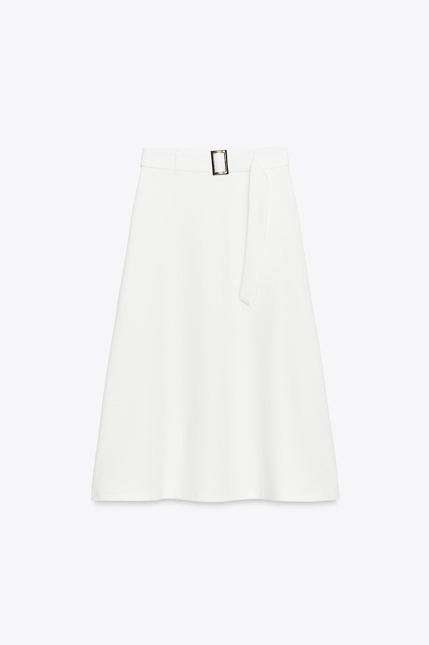 BELTED A-LINE SKIRT Product Image
