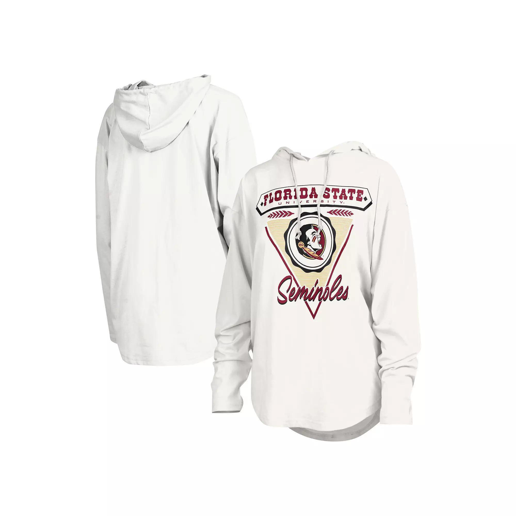 Women's Pressbox White Florida State Seminoles San Bruno Hoodie Long Sleeve T-Shirt,  Product Image