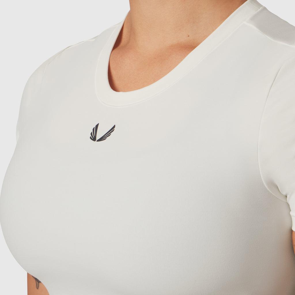 W019. LYCRA® Cropped Tee - Ivory Cream Product Image