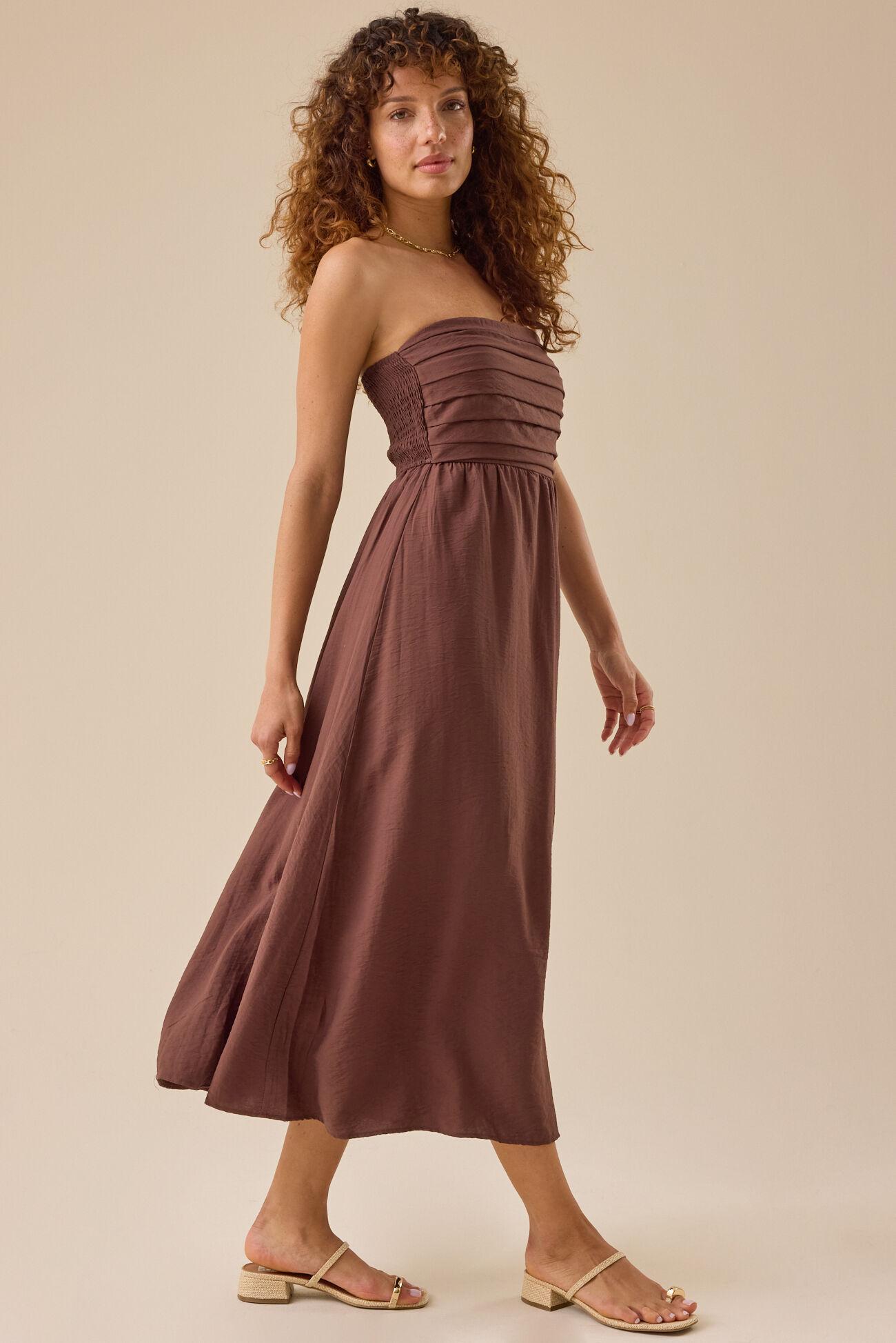 Serena Strapless Midi Dress Product Image