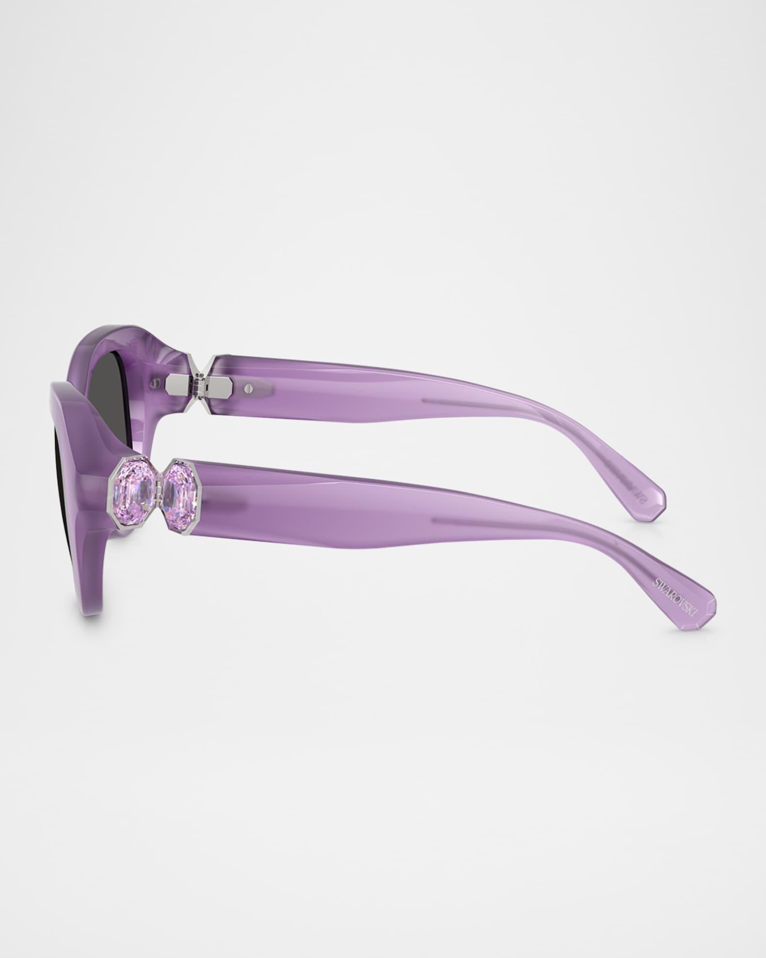 SK6037 Crystal-Hinge Round Plastic Sunglasses Product Image