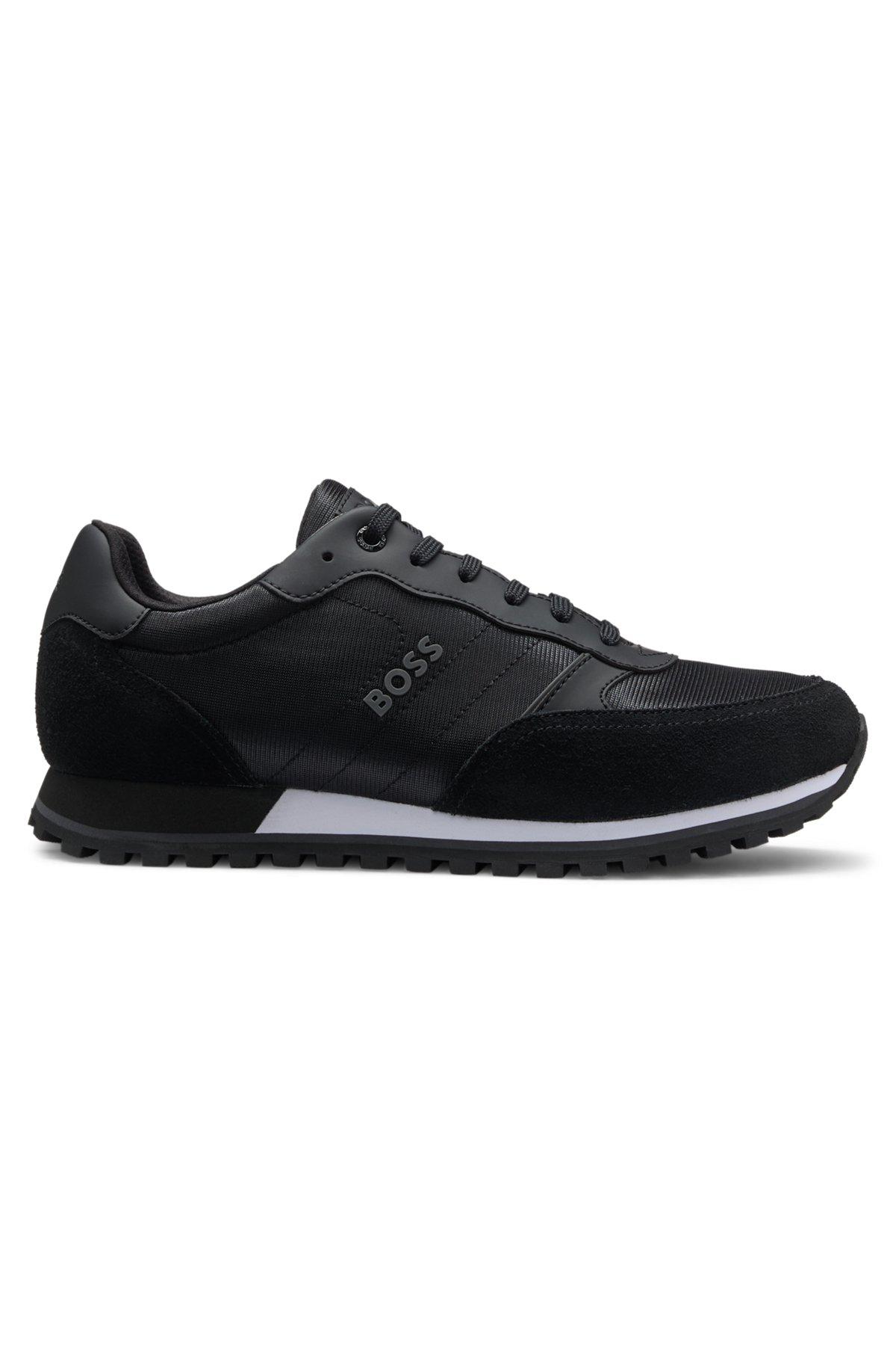Running-inspired trainers with faux-leather trims Product Image