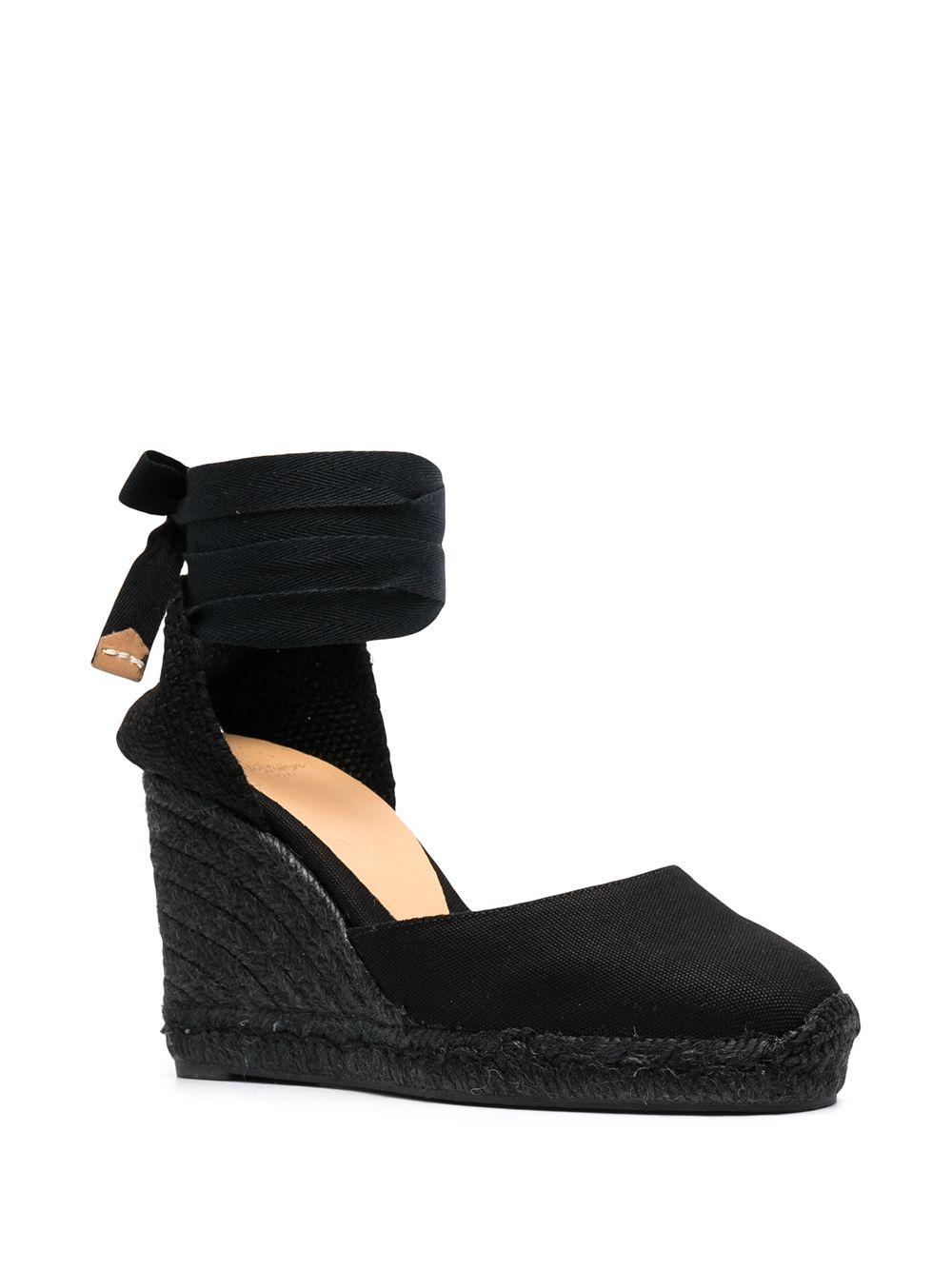 tonal wedge-heeled espadrille with ankle ties Product Image