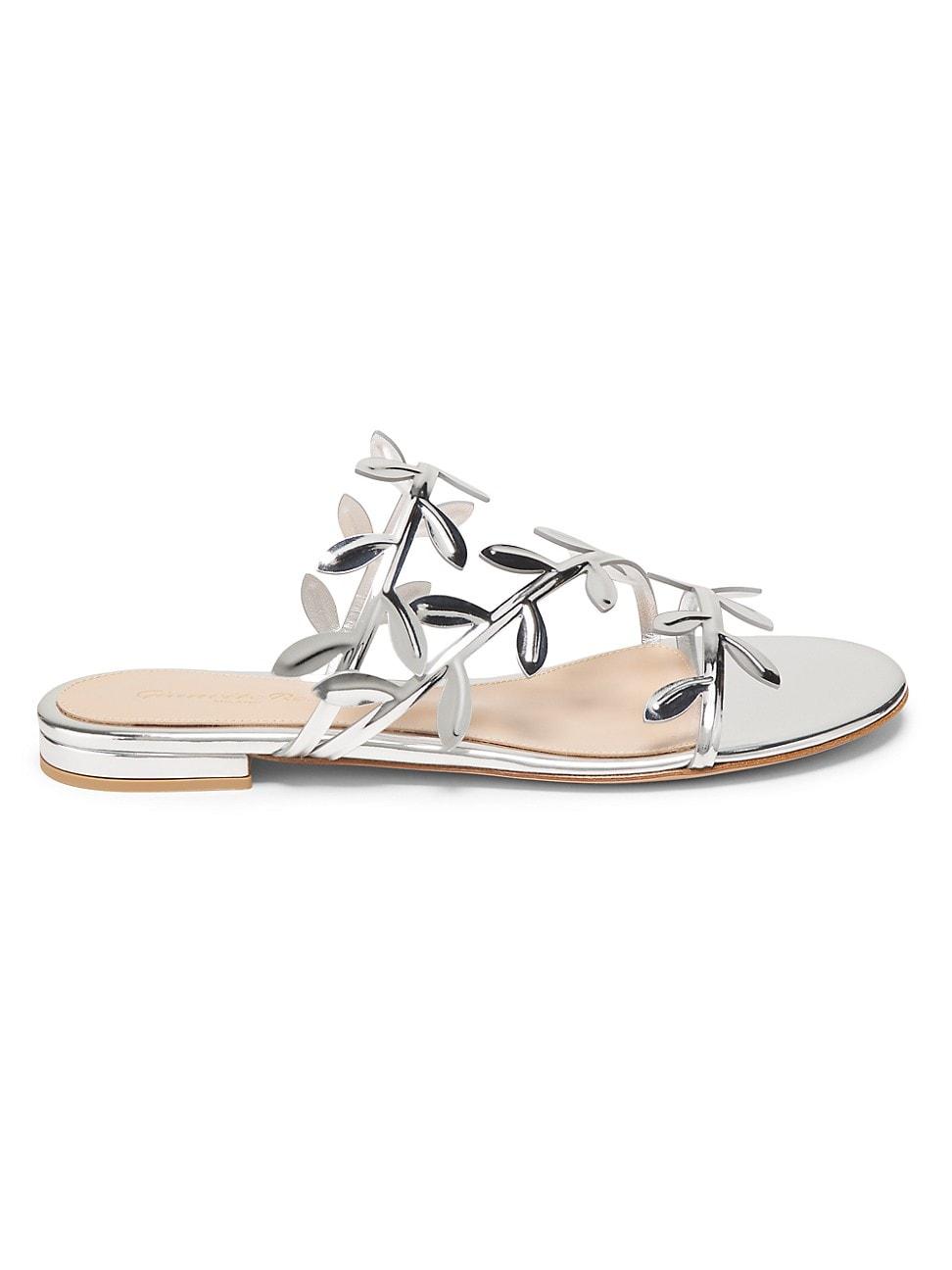 Womens Flavia Metallic Leather Flat Sandals Product Image