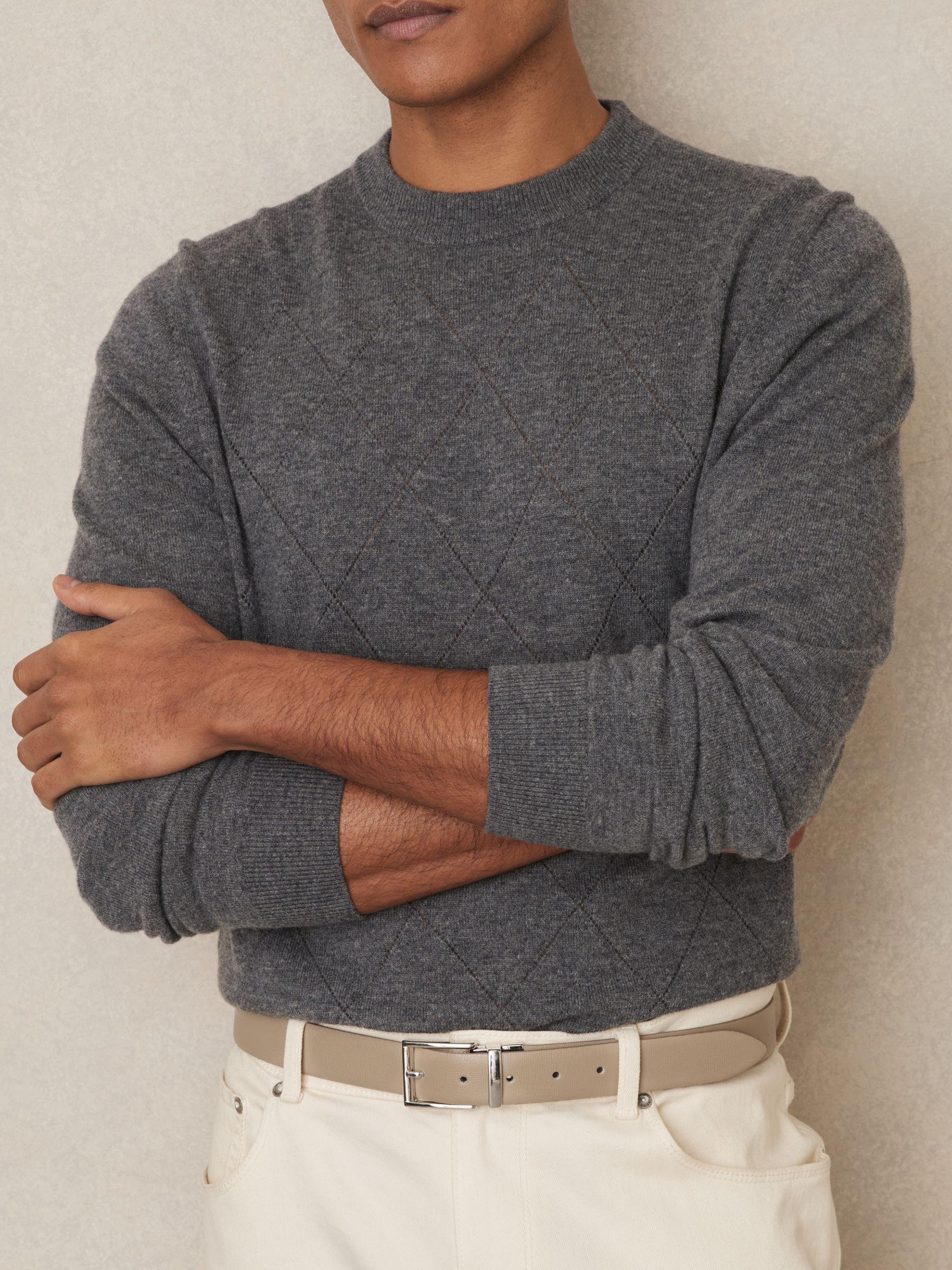 Leather Reversible Belt in Stone/Dark Brown Product Image