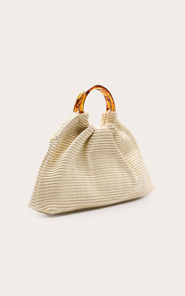 Cream Raffia Trapeze Hand Bag Product Image