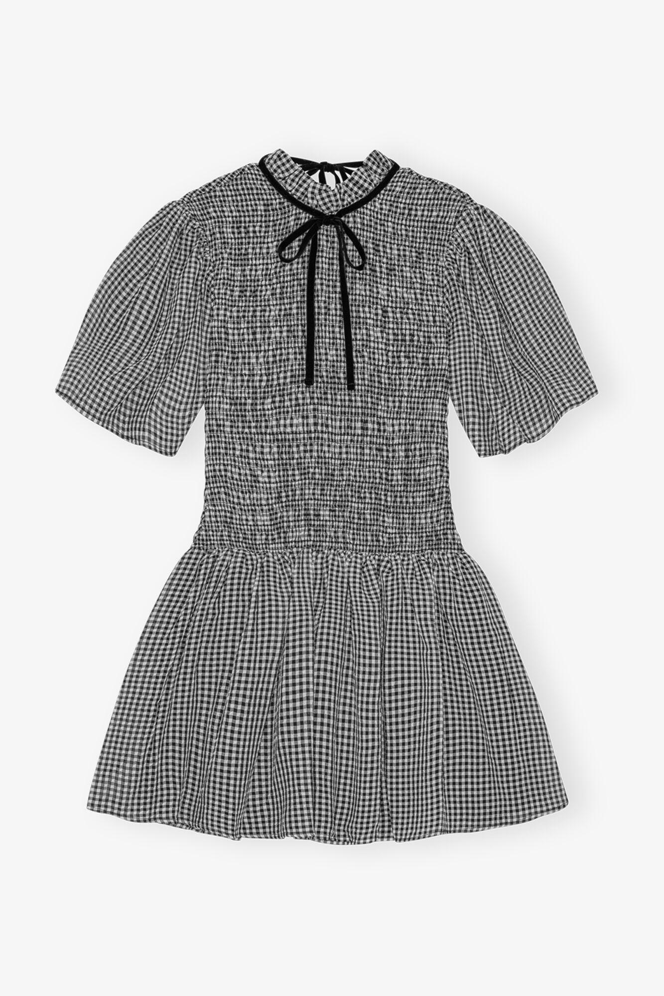 Sheer Check Mini Smock Dress Product Image