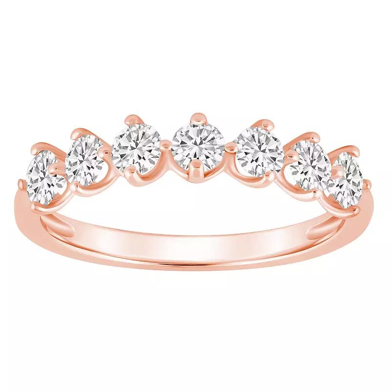 Alyson Layne 14k Gold 7/8 Carat T.W. Diamond 7-Stone Wedding Band, Women's, Size: 7.50, 14k White Gold Product Image