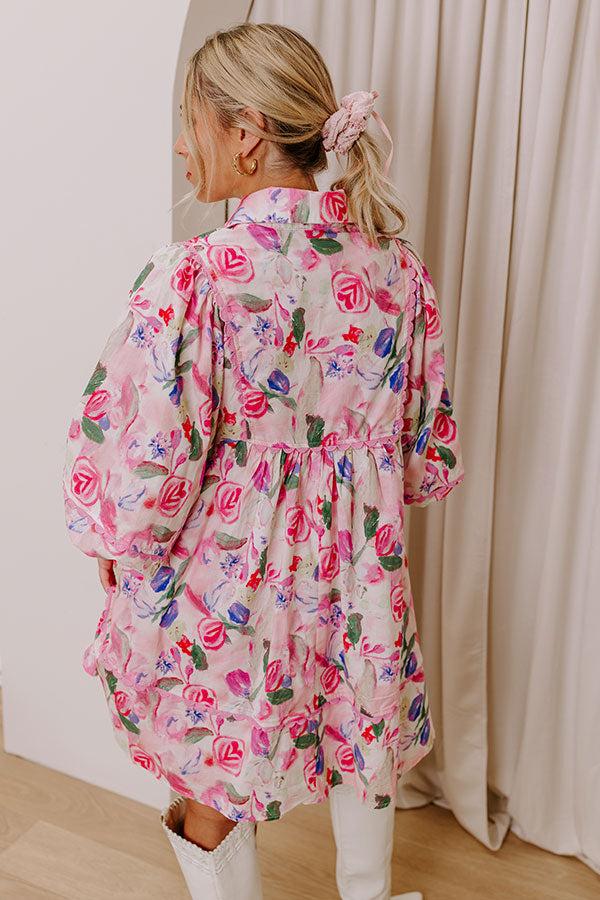 Floral Aroma Babydoll Mini Dress Product Image