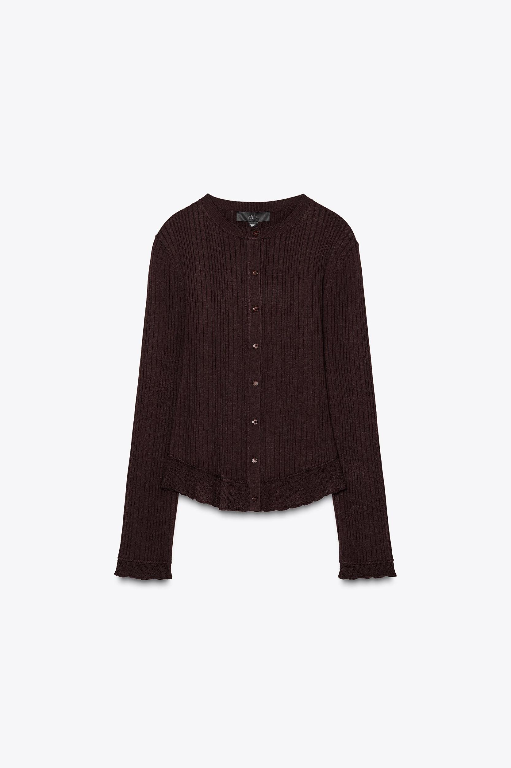RIBBED KNIT CARDIGAN Product Image