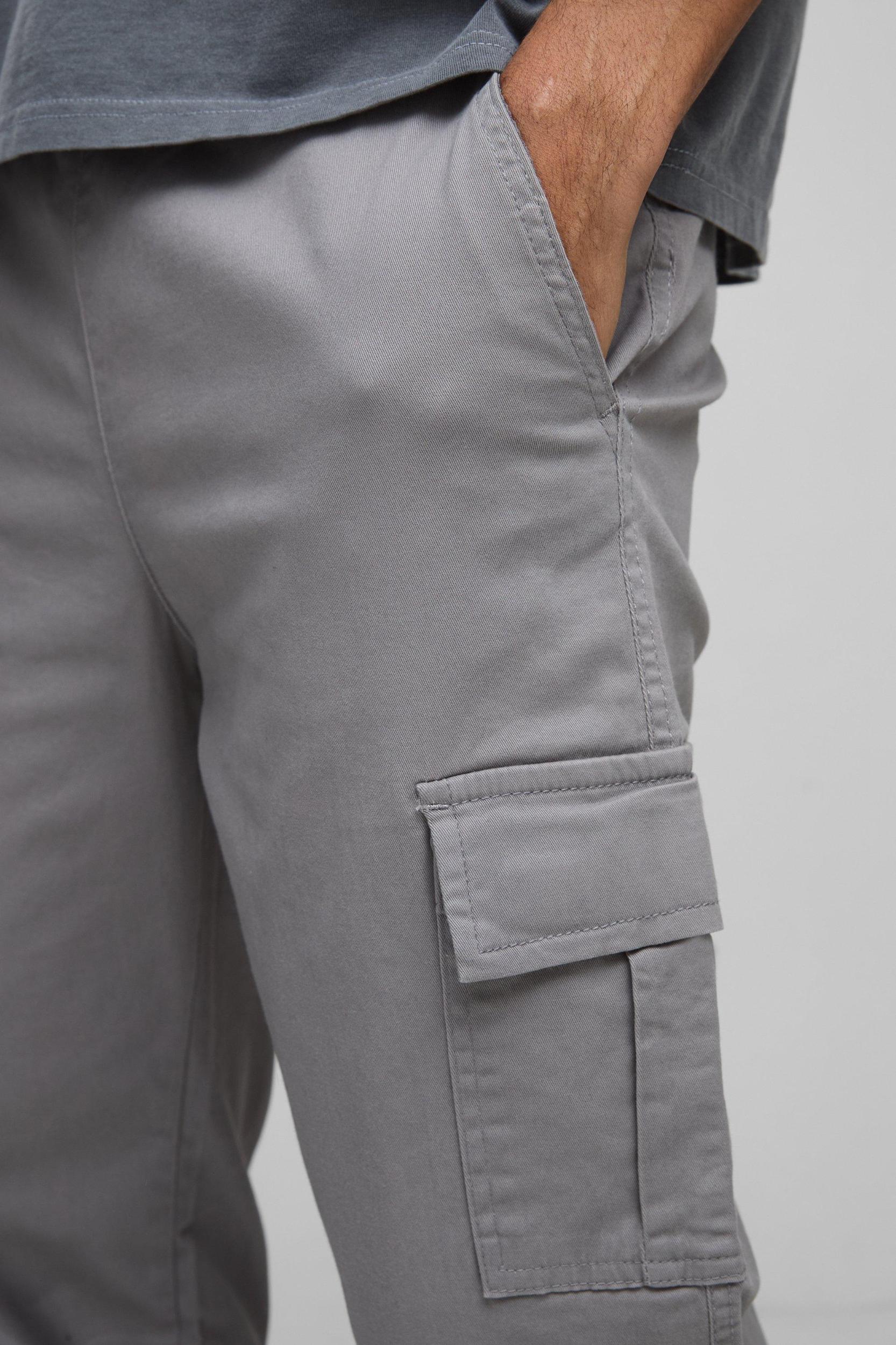 Elasticated Waist Straight Leg Cargo Pants | boohooMAN USA Product Image
