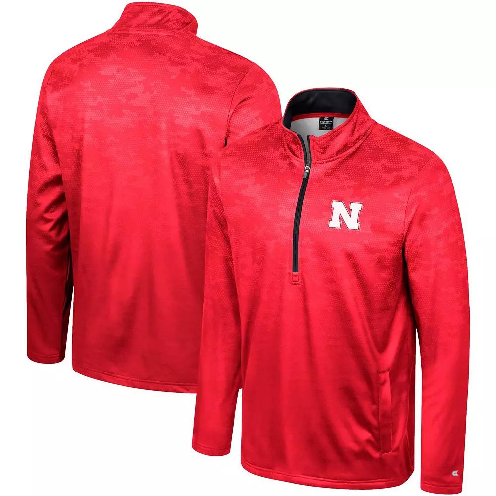 Men's Colosseum Scarlet Nebraska Huskers The Machine Half-Zip Jacket,  Product Image