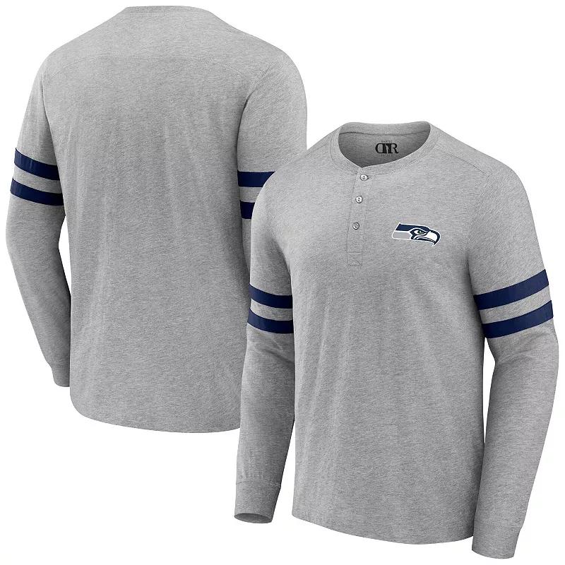 Men's NFL x Darius Rucker Collection by Fanatics Heather Gray Las Vegas Raiders Henley Long Sleeve T-Shirt,  Product Image