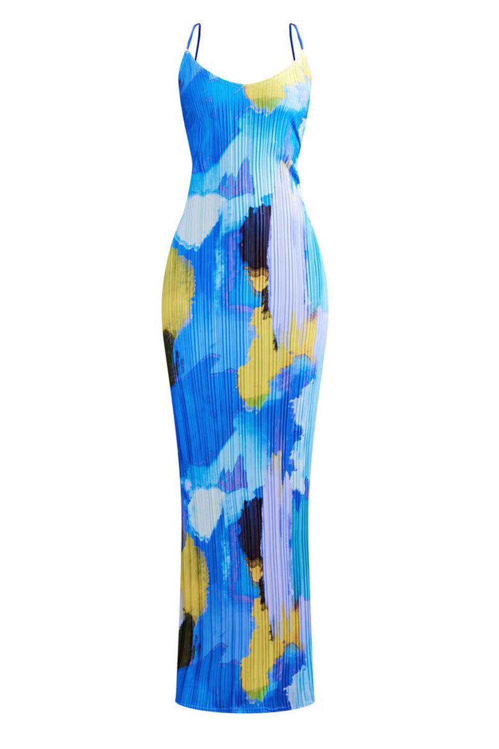 Backless Printed Maxi Cami Dress Product Image