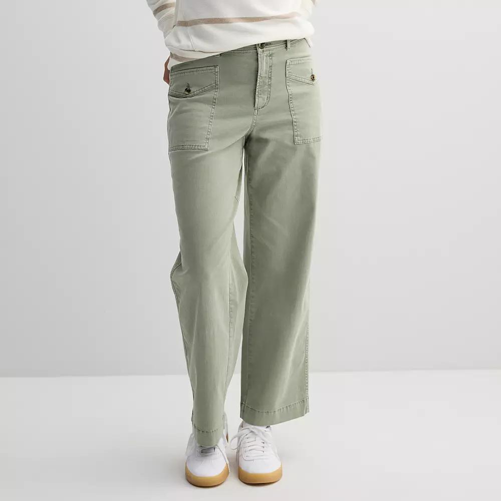 Women's Sonoma Goods For Life® Femme Patch Pocket Pants, Size: Large, Madri Green Product Image