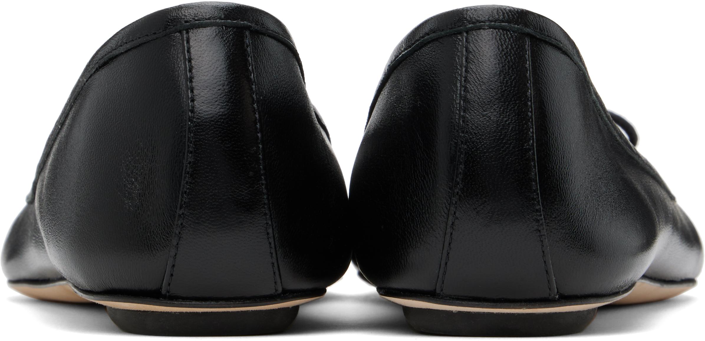 CHLOÉ Bow Detail Round Toe Flat Sole Ballerina Shoes In Black Product Image