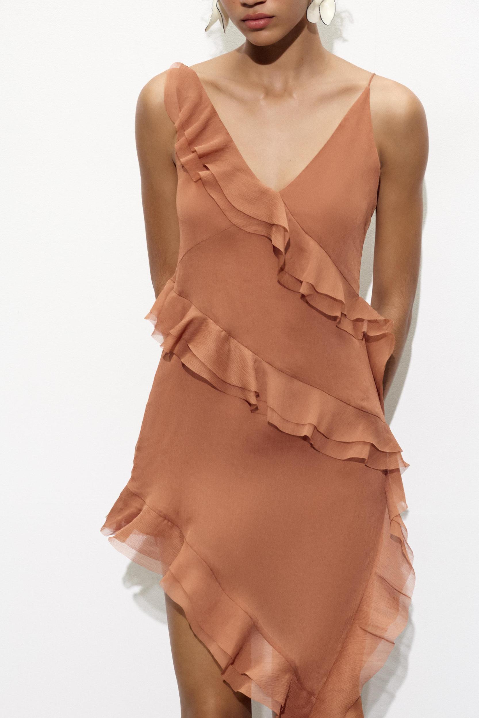 ASYMMETRICAL DRESS WITH RUFFLES Product Image