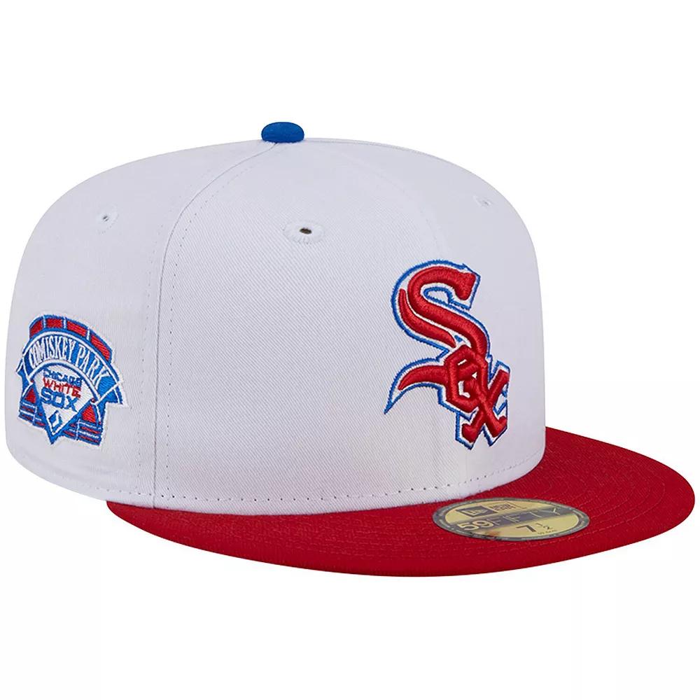 Men's New Era White/Red Chicago White Sox Undervisor 59FIFTY Fitted Hat, Size: 7 7/8 Product Image