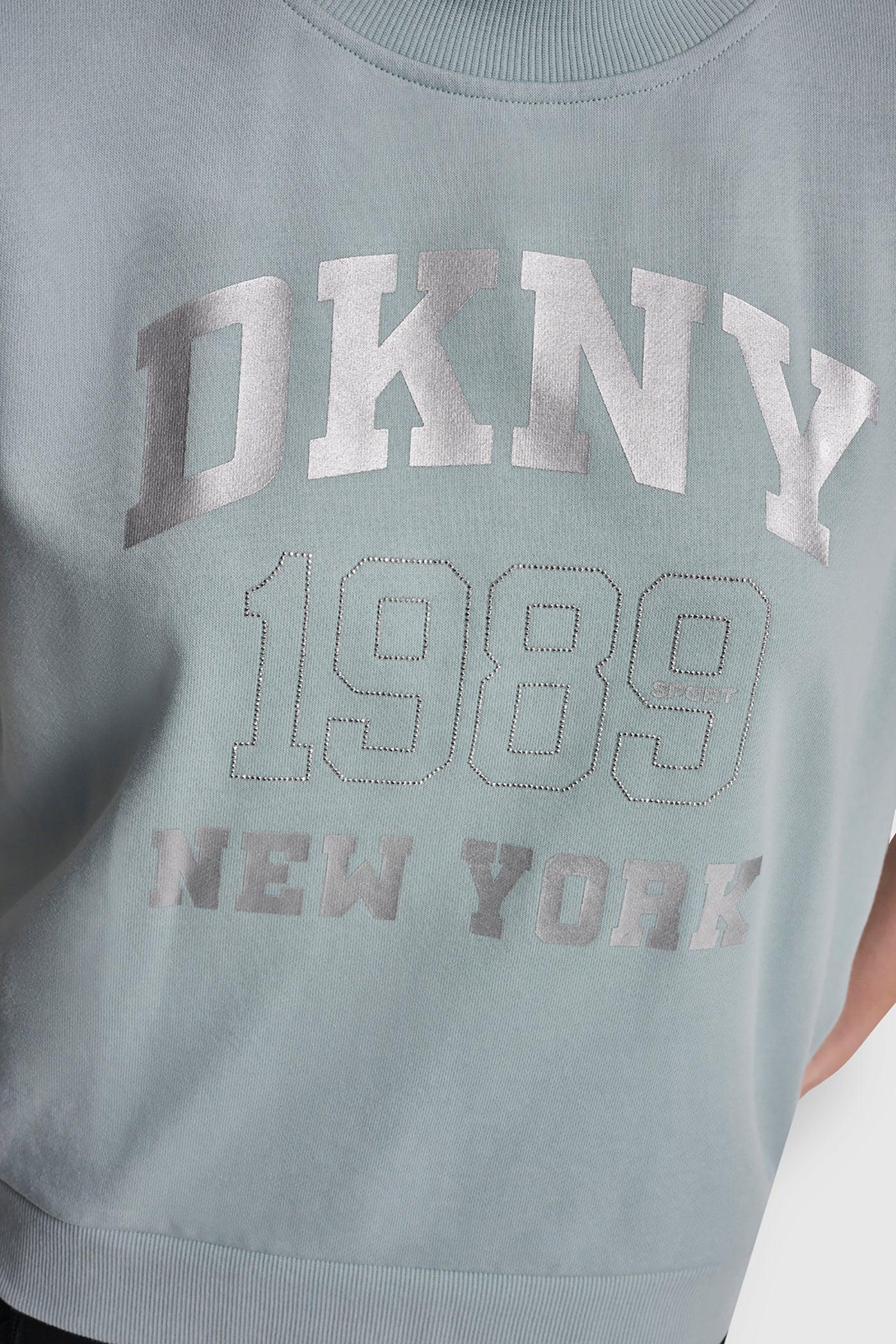 COTTON-BLEND TERRY SHORT SLEEVE LOGO HIGH-LOW TEE Product Image