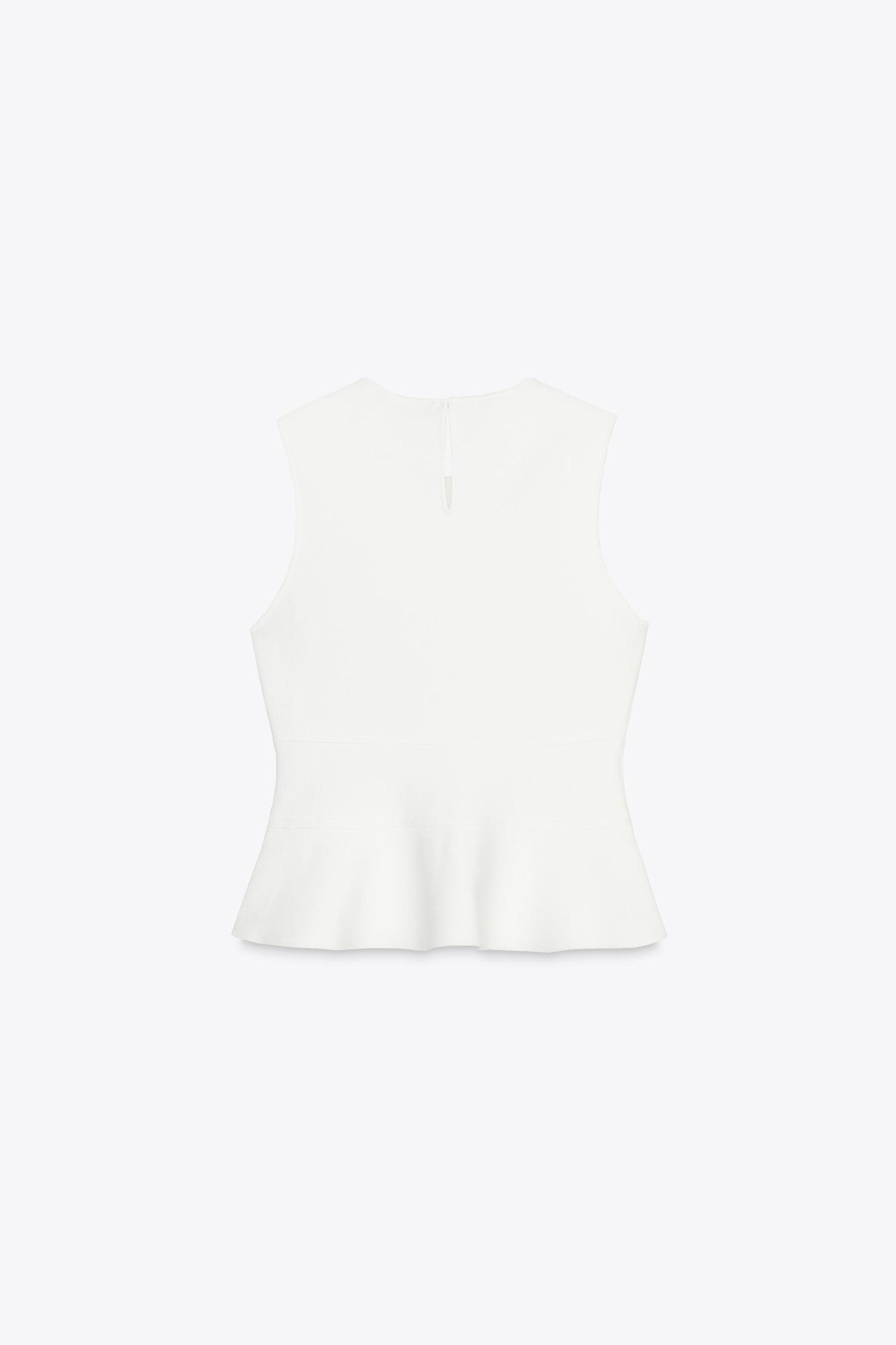 TIE-DETAIL PEPLUM KNIT TOP Product Image