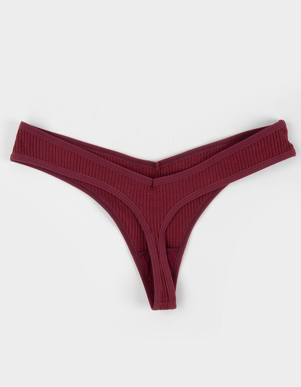 FULL TILT V-Rib Thong - MAROON Product Image